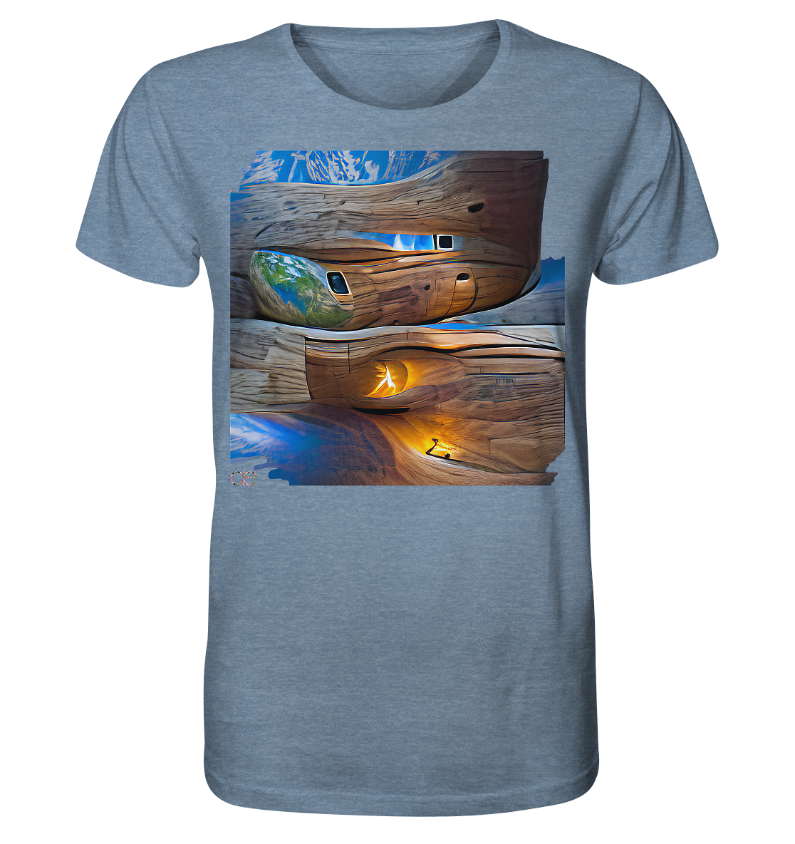 Ai Earth Perspective  - Organic Shirt (meliert)