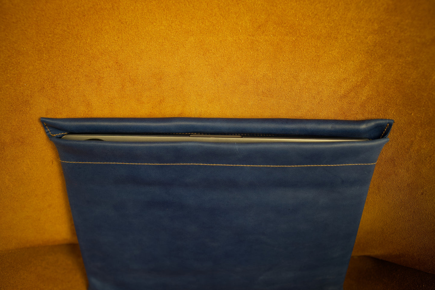 Macbook 13` Sleeve High-End-Leather - Blue